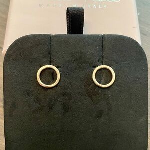 𝅺STERLING Silver Rose Gold Circle Post Earrings